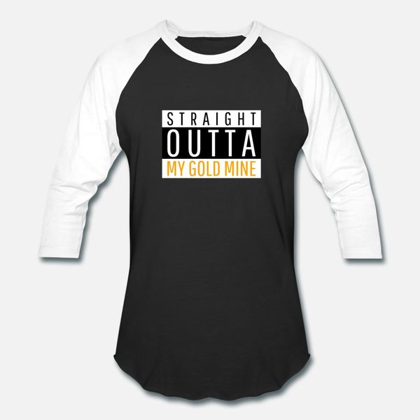 

straight outta my gold mine t shirt men character cotton round neck kawaii fit building spring autumn vintage shirt