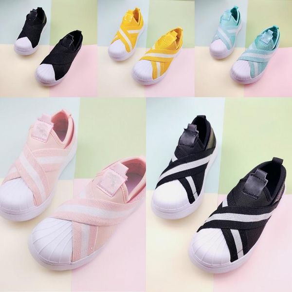 

2020 младенцев babys superstar slipon обуви тапки верх.част мальчики девочка черных розовые дети нашивка slipon белого малыш новых кроссовки, Black