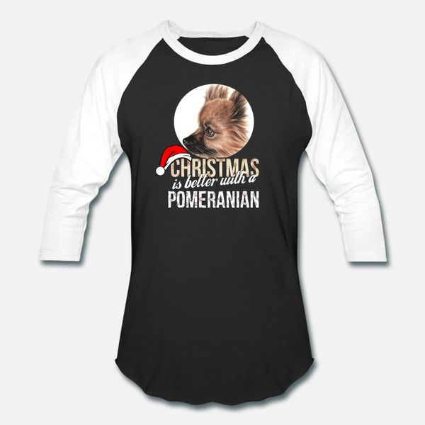 

pomeranian christmas is better with a pomeranian t shirt men custom 100% cotton crew neck clothing cute comical summer style cool shirt