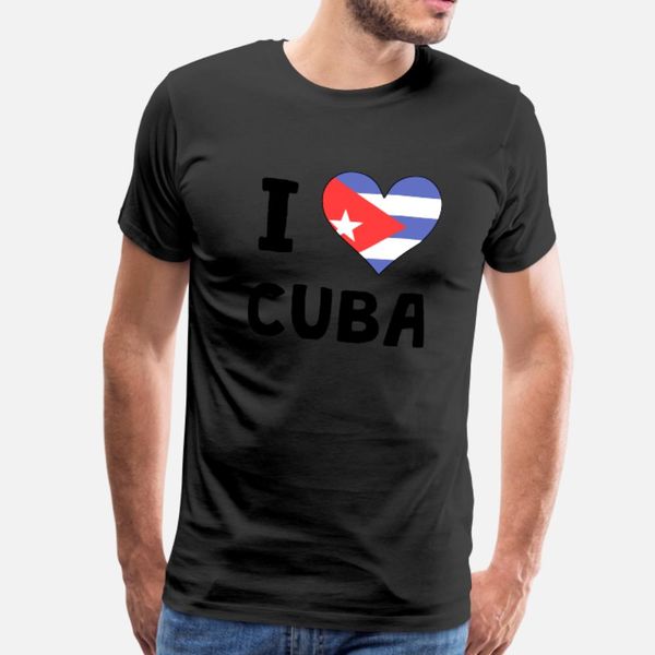 

i heart cuba t shirt men customize 100% cotton plus size 3xl standard anti-wrinkle breathable summer outfit shirt