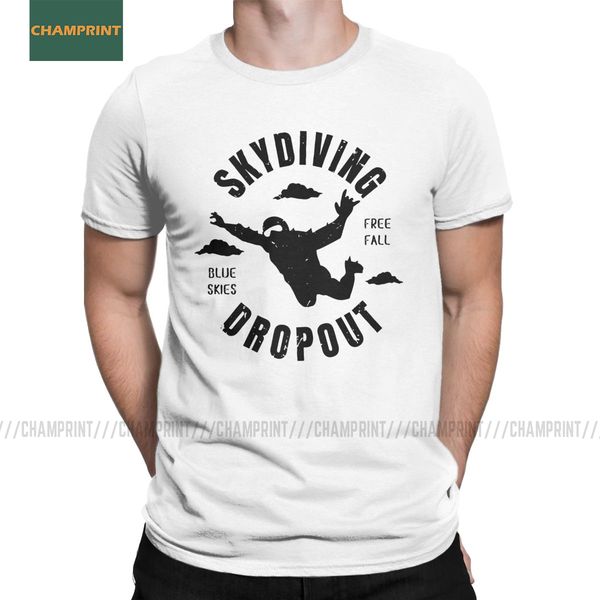 

skydiver dropout alling t shirt men's pure cotton t-shirts sky skydive jumping diving jump diver jumper tees short sleeve