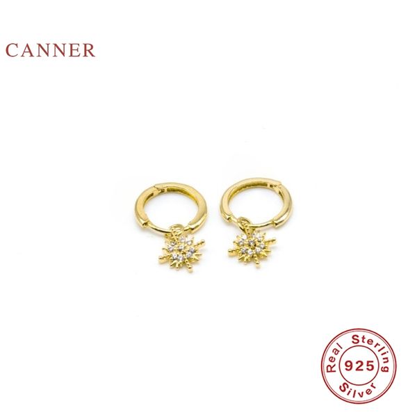 

canner 925 sterling silver earrings for women ins cross earrings hoops zircon korean pendientes silver gold jewelry, Golden;silver