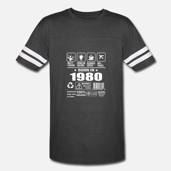 

born in 1980 t shirt men customized short sleeve s-xxxl letters loose basic summer kawaii shirt, White;black