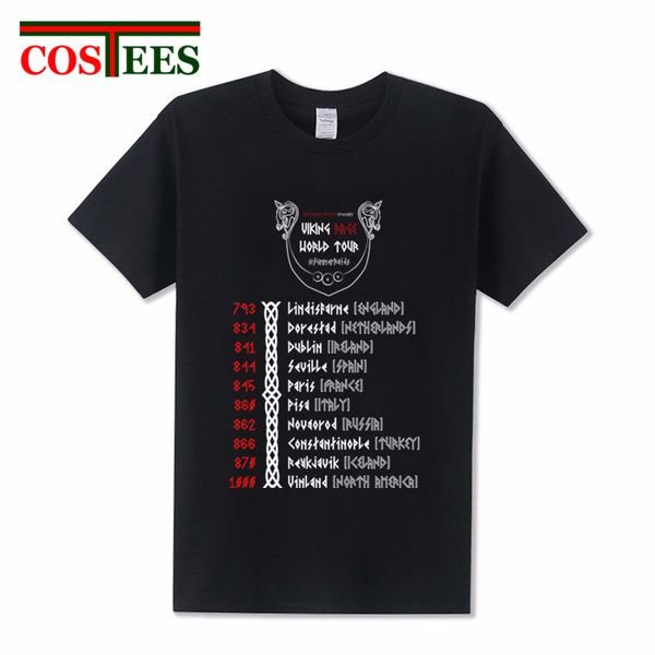 

euramerican designer shirts male slim fit viking world tour short sleeve t-shirt new design man spring summer casual t shirt men