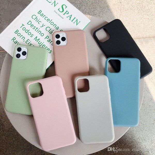 

2pcs candy solid color soft silicone phone case for iphone 11 pro max 7 8 plus 6 6s x xs max xr matte simple cute cover liquid silicone