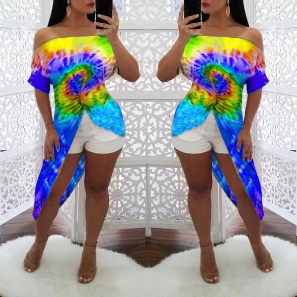 

casual dress female clothing womens designer dresses fashion print tie dye summer short sleeve pencil dress, Black;gray