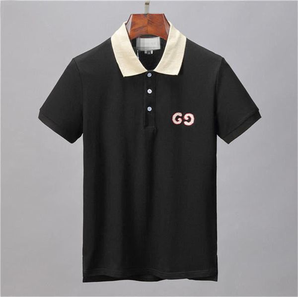 

the new italy brand designers polo shirt luxury t shirts snake bee floral embroidery mens polos high street fashion stripe print polo 666, White;black