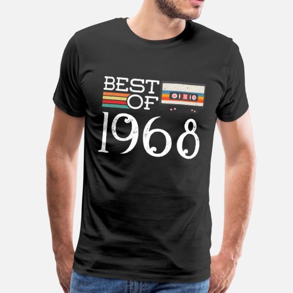 

1968 vintage 52 nd день рождения годовщина подарок тенниски мужчину customized футболки вокруг шеи homme cute basic spring letter рубашки, White;black