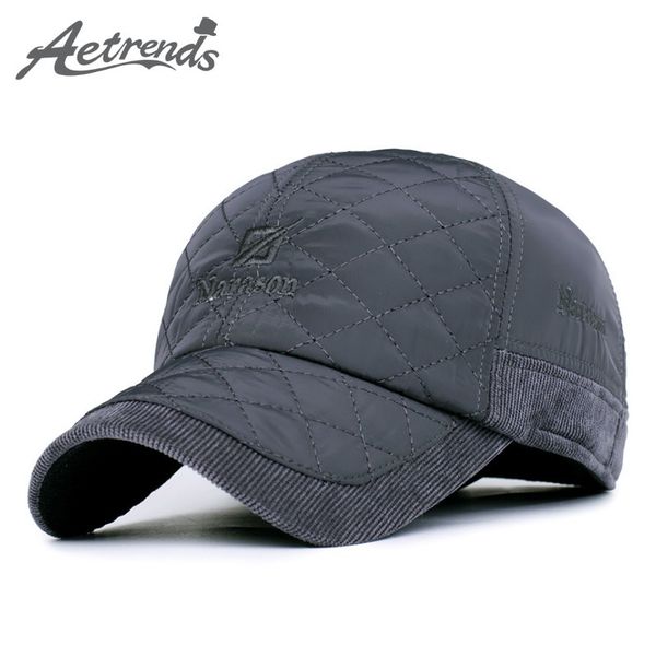 

ball caps [aetrends] 2021 winter baseball cap men thick warm hats z-3650, Blue;gray