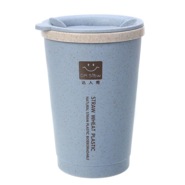 

280ml double-wall insulation wheat fiber straw coffee cup travel mug leakproof