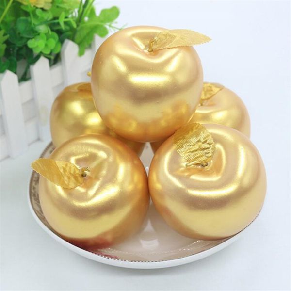 

christmas day gift simulation fruit vegetable pgraphy props window display gold apple silver apple christmas ornament m3438