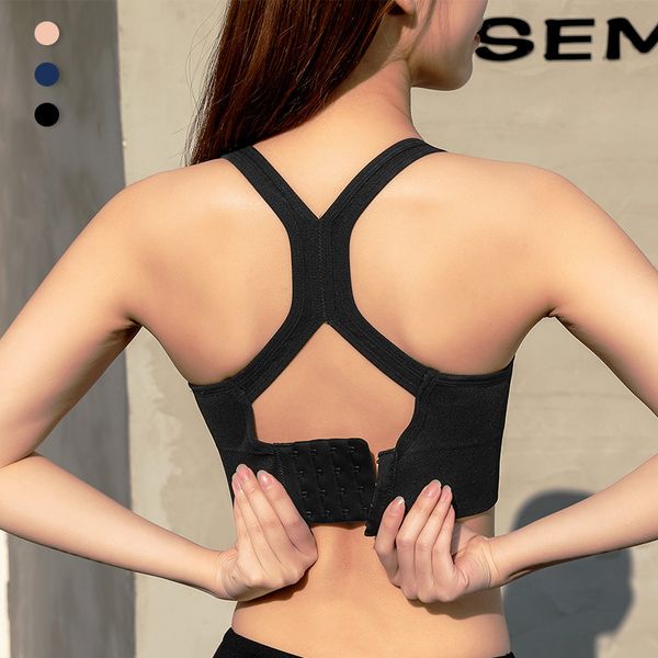 

back buckle adjustable bra -resistant push-up running sports underwear seamless hollow-out beauty back brassiere /30, White;black