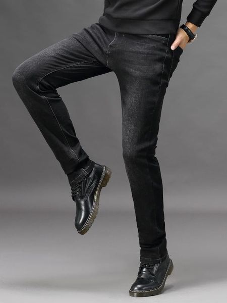 

2020 men's comfort stretch denim jeans long pants on, Blue