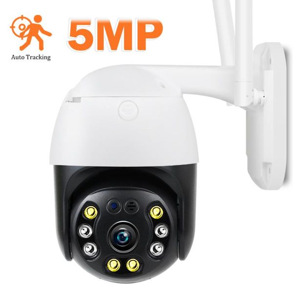 

5mp безопасности ip-камера wifi auto tracking 1080p hd наружная камера ptz human alarm speed ​​dome наблюдения двухсторонняя аудио h.265