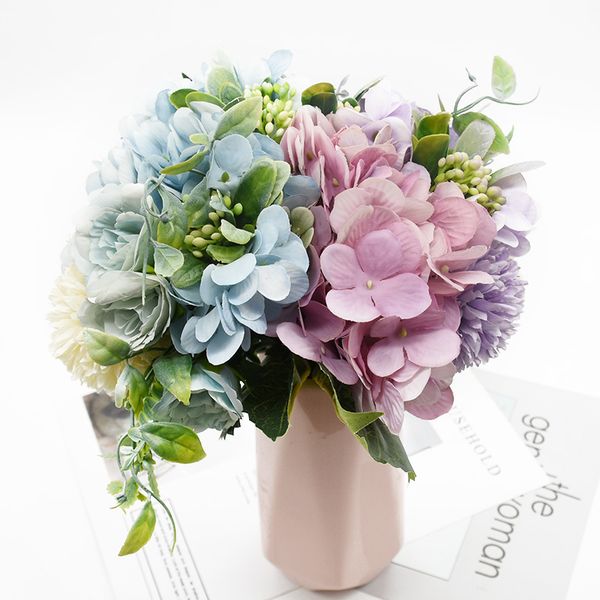 

decorative flowers & wreaths ins simulation rose wedding hand bouquet for pography props christmas decoration home diy silk