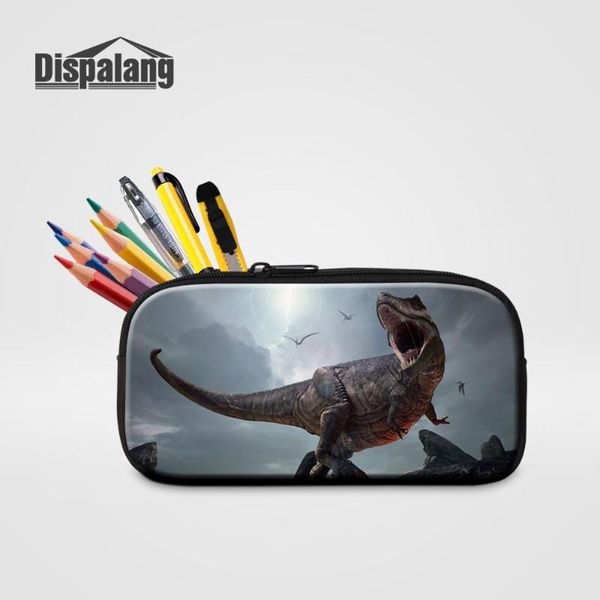 

new style gift prints jurassic dinosaur children zipper cosmetic case kids pencil case school student pen bags school stationery