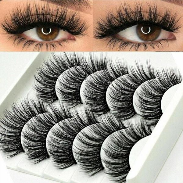 

5 пар natural mink hair ложные ресницы крест ложных ресниц длинные грязный макияж поддельный глаз ресницы extension макияж красота инструмен