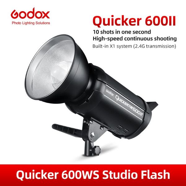 

godox quicker 600ii 600ws gn76 1/8000s high speed sync flash strobe light with built in 2.4g wirless system