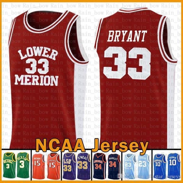 

bryant ncaa lower merion kyrie stephen 30 curry irving basketball jersey lebron 23 james david 50 robinson college dwyane 3 wade ray allen, Black