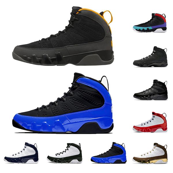 

mens basketball shoes university gold racer blue 9 9s gym red unc og space jam men sports sneaker trianers