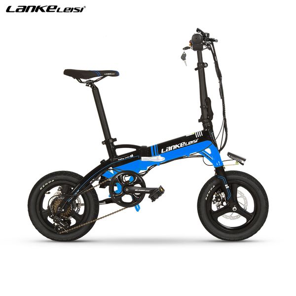 

china factory wholesale lankeleisi 14 "inch portable electric bike mini e-bike with l g lithium battery, Silver;blue