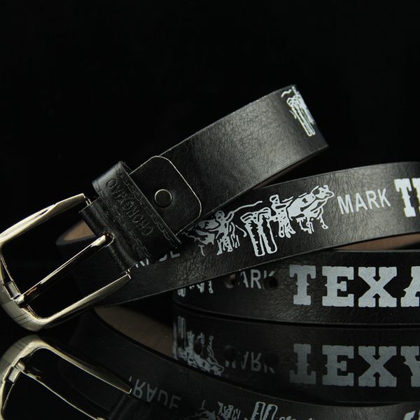 

новые мужские напечатаны денима пряжкой ремня, панк мужской ремень, Black;brown