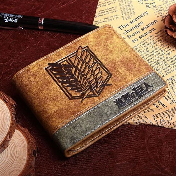 

woman man wallet new cartoon anime student purse chopper totoro naruto conan edgar attack on titan cool brown billfold drop shipping, Red;black