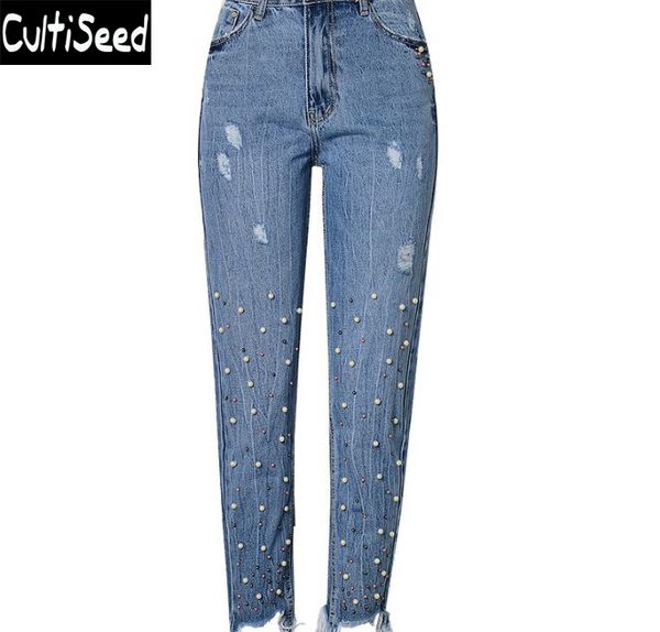

european high waist pear embroidered flares straight jeans pants trousers lady fashion ripped tassel long denim jeans pants, Blue