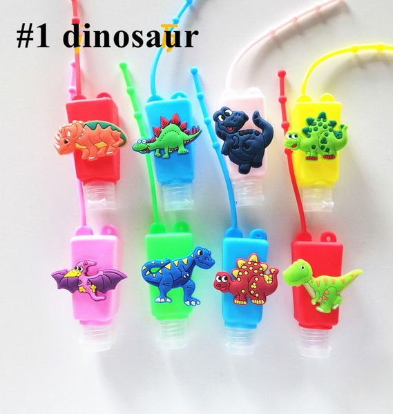 

30ml hand sanitizer bottle cover designers cartoon dinosaur unicorn silicone bottles sleeve non-wash hand sanitizer perfume bag e81703