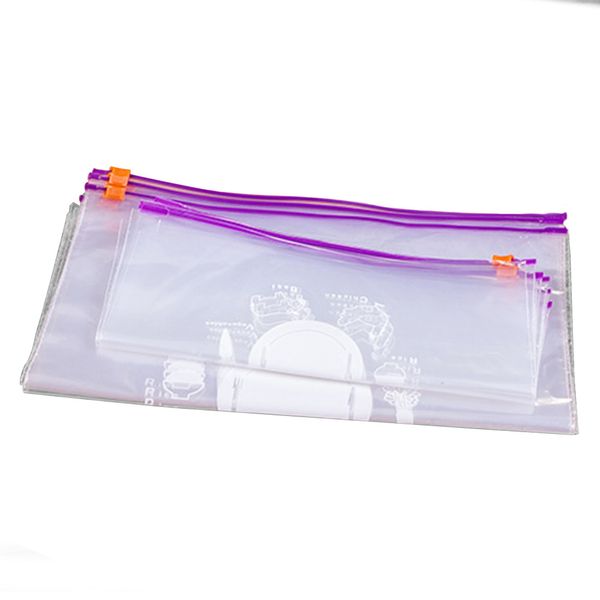 

10pcs cartoon transparent thicken clear food coffee camping zipper storage bag