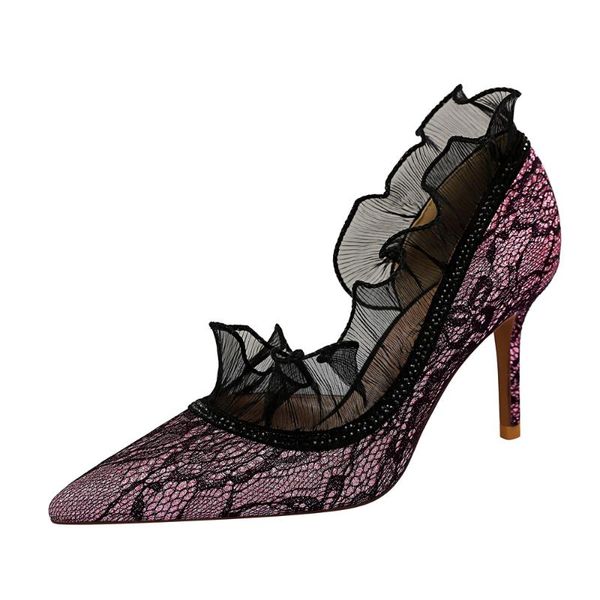 

women fashion elegant ladies summer pumps shoes casual female lazy shoes comfortable thin high heels slip on k0284, Black