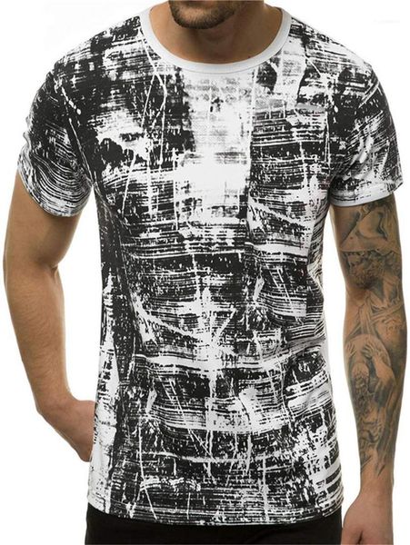 

neck designer homme casual breathable male tees geometric printed summer mens tshirts short sleeve crew, White;black