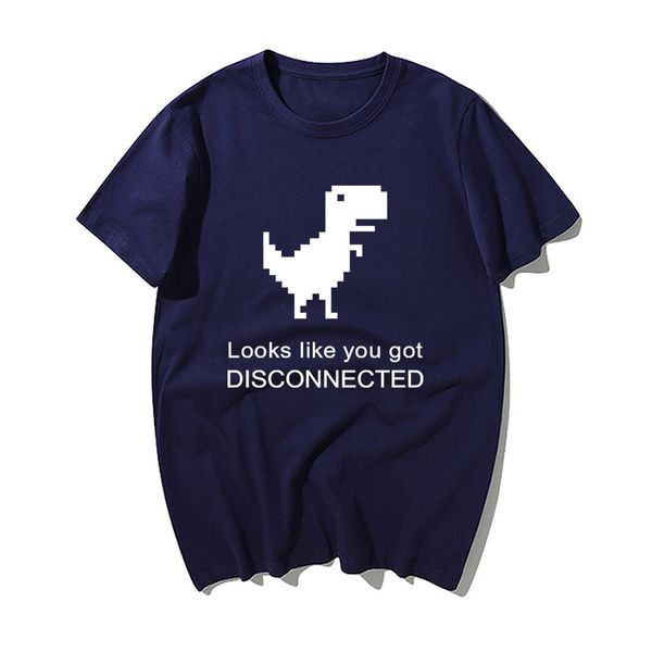

funny dinosaur looks like you got disconnected tshirt men casual tshirts summer 100% cotton short sleeve black white shirt tees