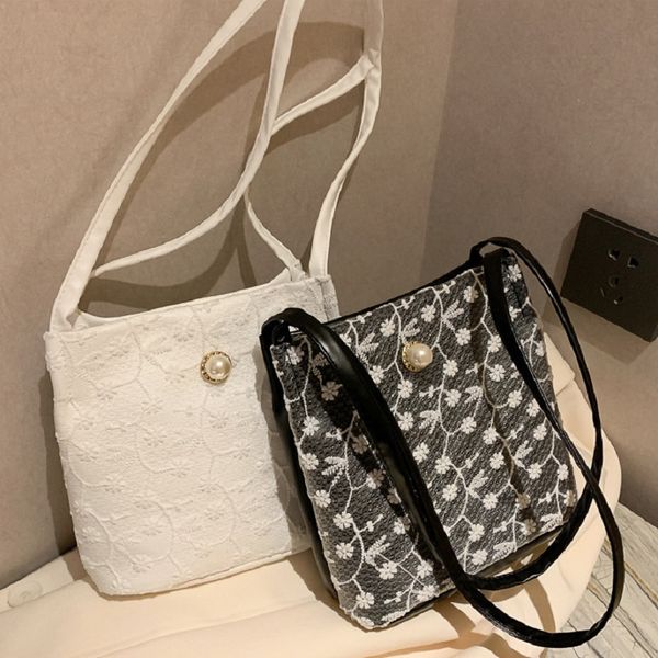 

sweet lace flower bags for women 2020 summer travel vacation lady crossbody shoulder handbag female casual small bucket bag