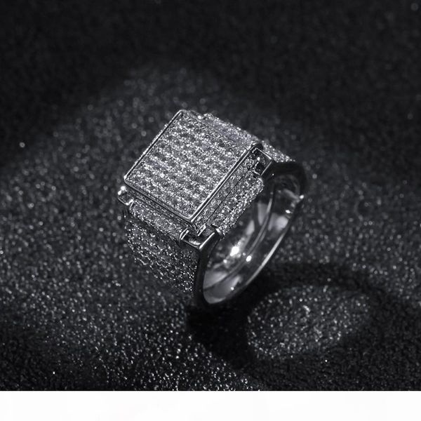 

hip hop mens jewelry rings diamond iced out bling rings fashion gold silver ring