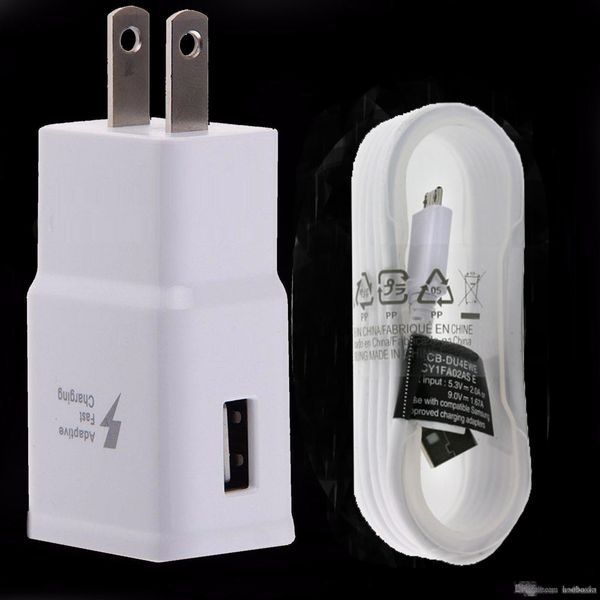 

cgjxs for samsung galaxy s6 s7 edge note 4 5 adaptive fast rapid wall charger 5ft usb cable cord