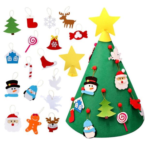 DIY малышей Войлок елку с Висячие украшения Дети Рождество Новый год подарки Merry Christmas Party Decoration 2020 Hotselling