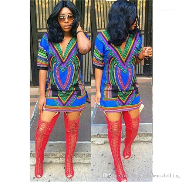 

fashion clothing above knee half sleeve casual apparel women summer flower print dresses v neck party sexy, White;black