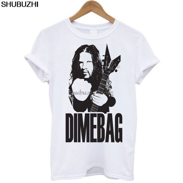 

maglia maglietta t-shirt uomo musica dimebag pantera rock metal bianca нормальный с коротким рукавом хлопок футболки китайский стиль sbz1166