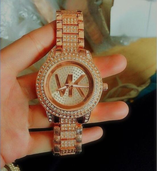 

мода дамы розовый часы алмазов часы женщины конструктор кристалл циферблат розовое золото браслет из нержавеющей стали часы, Slivery;brown