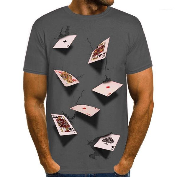 

sleeved tees 2020 3d poker designer mens tshirts summer fashion stylish casual short, White;black