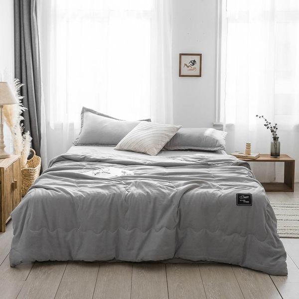 

comforters & sets 1pcs japan summer quilt blanket for bed grey thin comforter quilted bedspread double king coverlet kid cover bedding