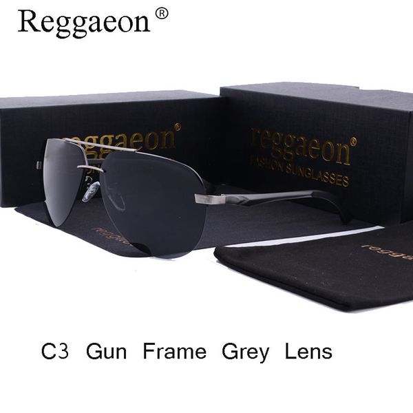 

frameless sunglasses mens polarized driver mirror sunglasses fashion polaroid lens spring hinge metal brand designer143 black, White;black