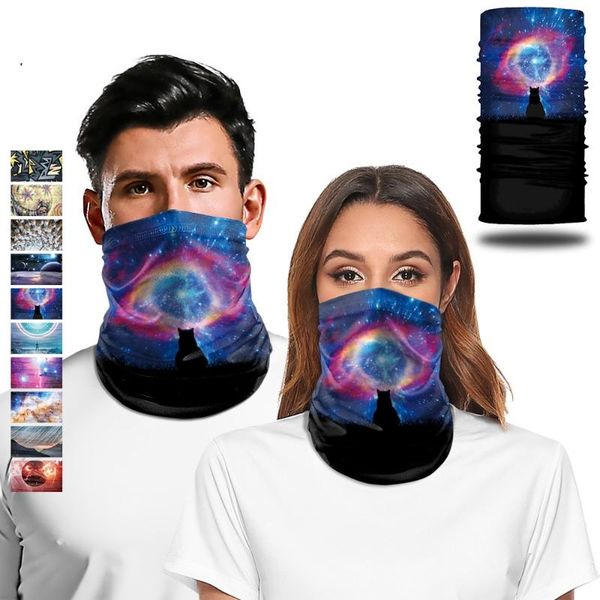 

fashion face outdoor starry sky cycling face mask reusable summer breathable washable dustproof sport headwear headband, Blue;gray
