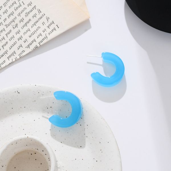 

drop ear earrings simple ladies stud small design female fashion pendant girls kpop creative blue vintage zinc alloy kolczyki, Golden;silver