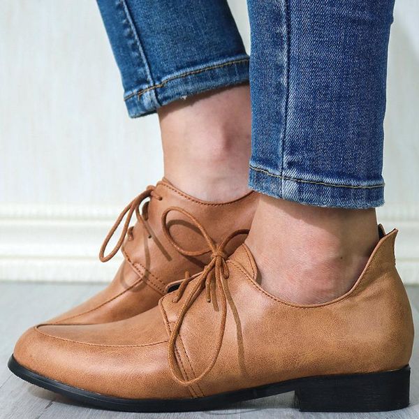 

gigifox 2020 small big size 30-50 vintage british style derby shoes flats women, Black