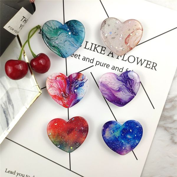 

universal gradient love heart phone mount socket holder glitter phone stand and grip cell phone stander for samsung for iphone 6 7 x