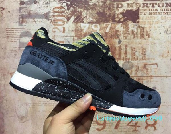 

new mode lyte iii hommes femmes chaussures gel designer 3 femme sneakers casual homme taille 36-45 vendre en ligne k04, Black