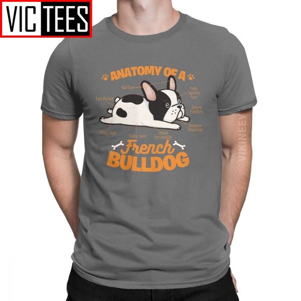 

men's t-shirt anatomy of a french bulldog funny pet frenchie dog funny cotton t shirt clothes oversized