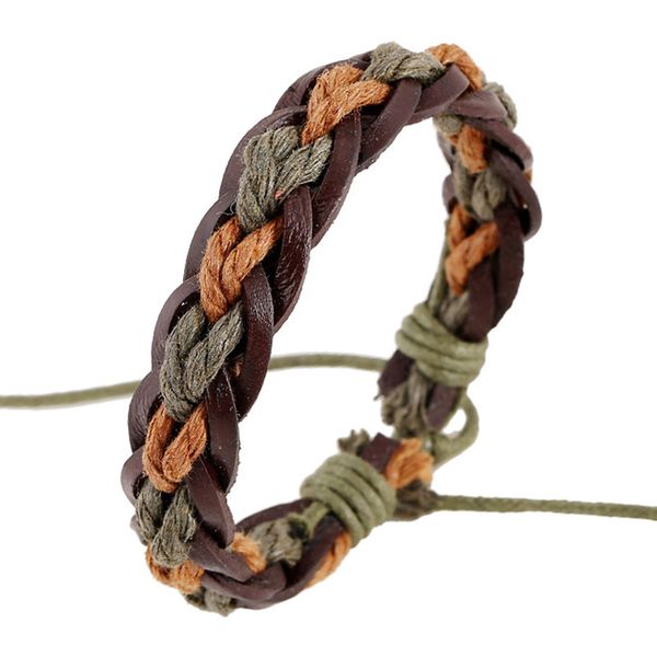 

tennis fashion vintage green rope wristband braided woven adjustable leather bracelets women/men casual retro bangles wrap jewelry, Golden;silver